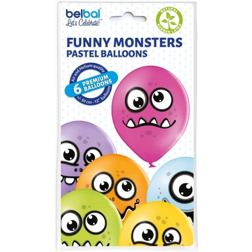 Balony lateksowe kolorowe Monster 6 sztuk
